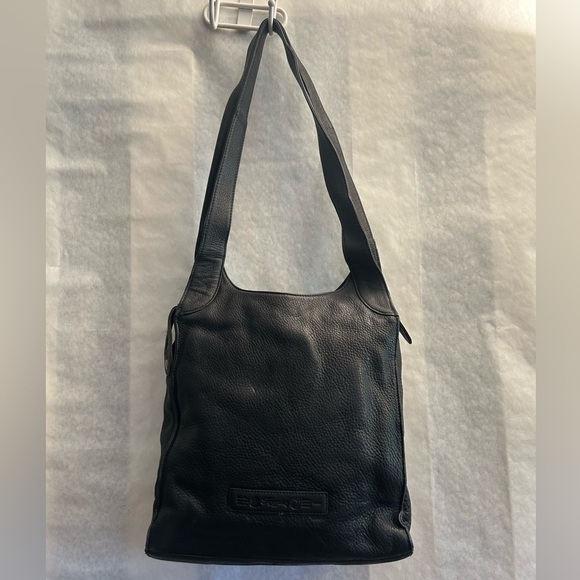 Fossil Vintage black pebbled leather bag saddle satchel classic key purse.    S - Picture 2 of 16